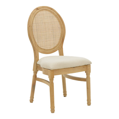 Chair Canco pakoworld natural rubberwood-natural rattan 50x55x98cm