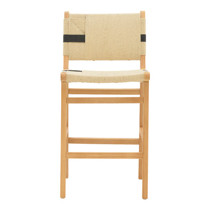 Bar stool Julien pakoworld natural rubberwood-natural-black rope 45x46x95cm