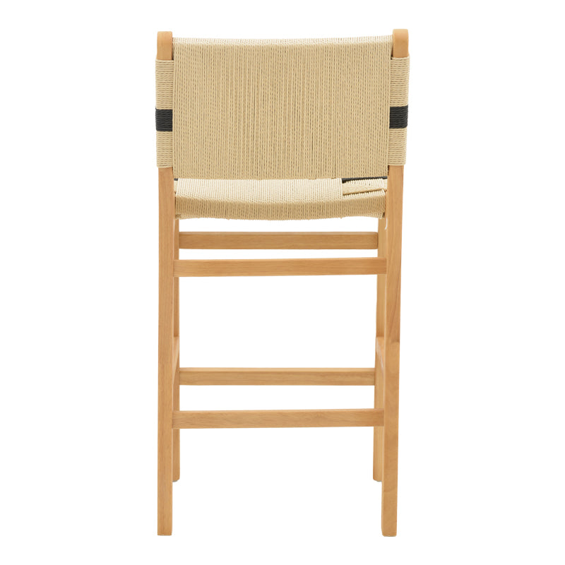 Bar stool Julien pakoworld natural rubberwood-natural-black rope 45x46x95cm