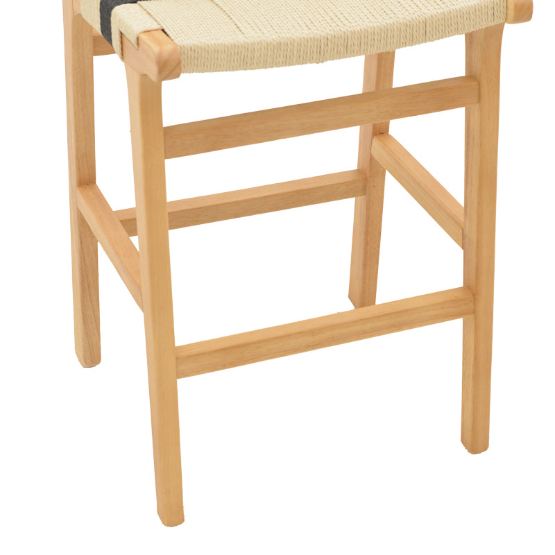 Bar stool Julien pakoworld natural rubberwood-natural-black rope 45x46x95cm