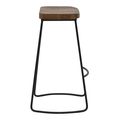 Bar stool Lamul pakoworld elm wood in walnut-black shade and metal 48x42x71cm