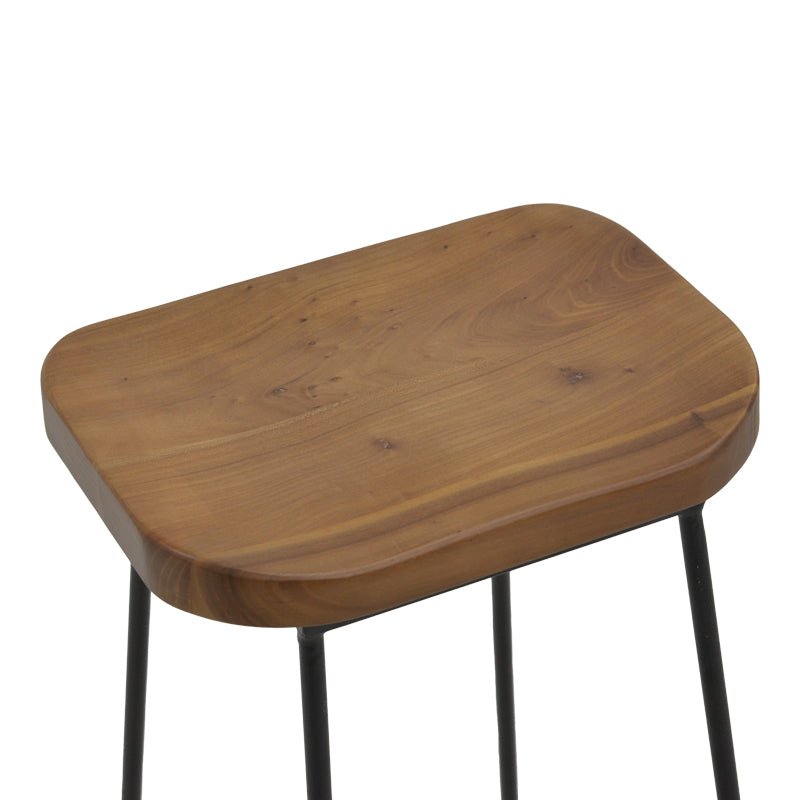 Bar stool Lamul pakoworld elm wood in walnut-black shade and metal 48x42x71cm