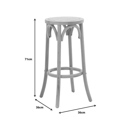 Bar stool Serzo pakoworld beech wood and rattan in natural color Φ36x71cm