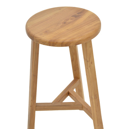 Bar stool Fabrio pakoworld elm wood in natural shade Φ38x71cm