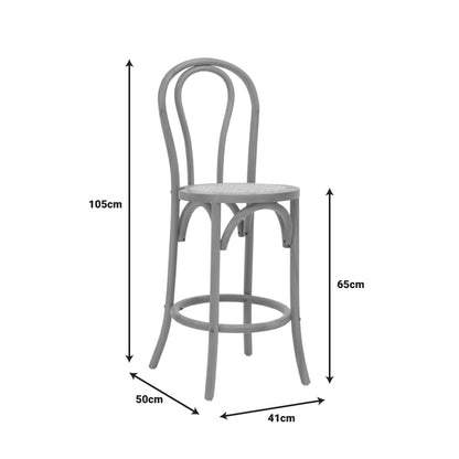 Bar stool Thonet pakoworld natural beech wood 41x50x105cm