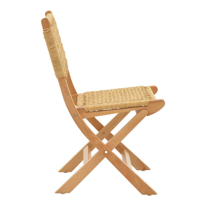 Folding chair Xianju pakoworld beech wood and rope in natural shade 47x58x85cm