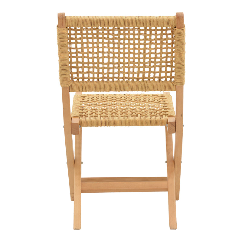 Folding chair Xianju pakoworld beech wood and rope in natural shade 47x58x85cm