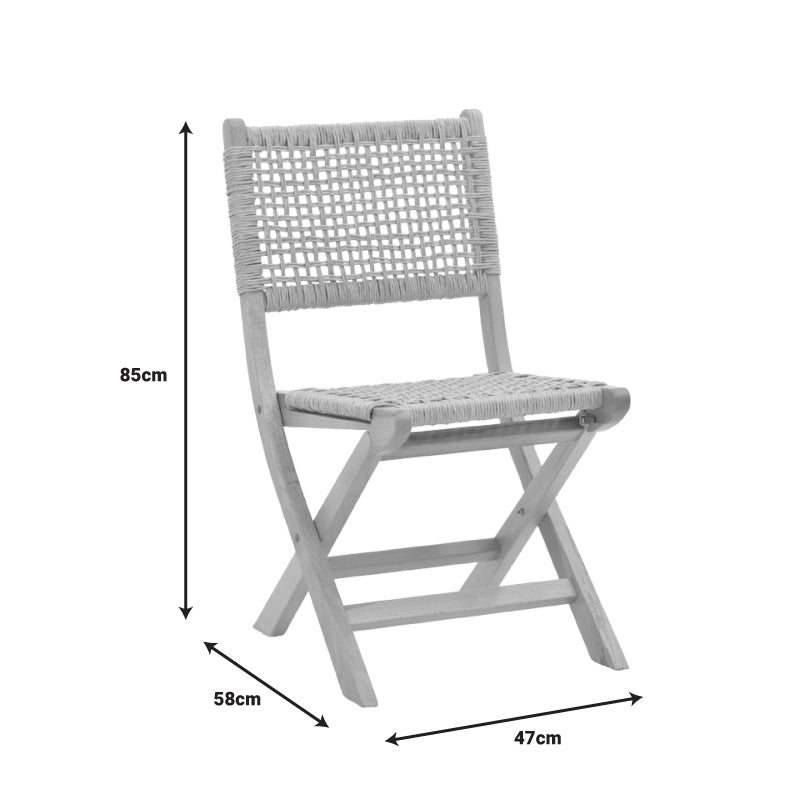 Folding chair Xianju pakoworld beech wood and rope in natural shade 47x58x85cm