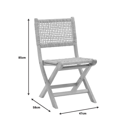 Folding chair Xianju pakoworld beech wood and rope in natural shade 47x58x85cm