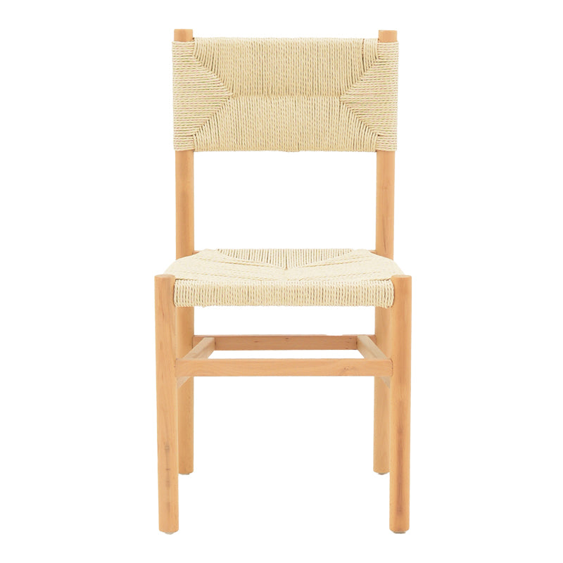 Oarvine chair pakoworld natural rubberwood-natural rope 46x52x88cm