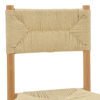 Oarvine chair pakoworld natural rubberwood-natural rope 46x52x88cm