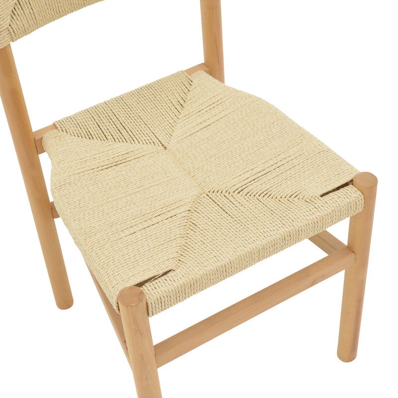 Oarvine chair pakoworld natural rubberwood-natural rope 46x52x88cm