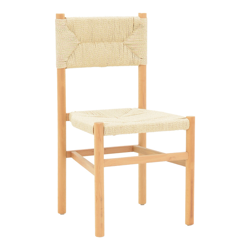 Oarvine chair pakoworld natural rubberwood-natural rope 46x52x88cm