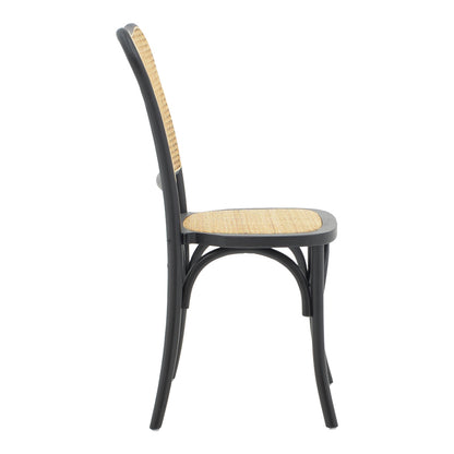 Chair Zozele pakoworld natural rattan pe-black toon wood 45x51x88cm