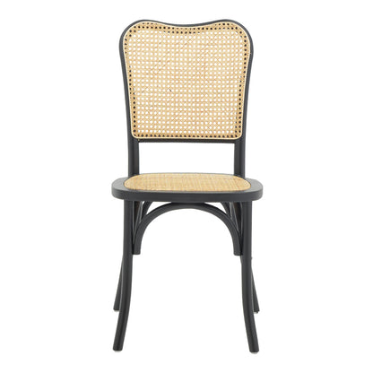 Chair Zozele pakoworld natural rattan pe-black toon wood 45x51x88cm