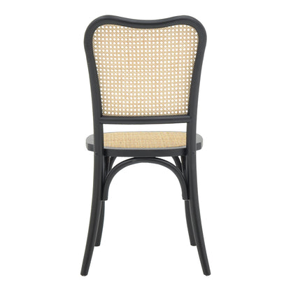 Chair Zozele pakoworld natural rattan pe-black toon wood 45x51x88cm