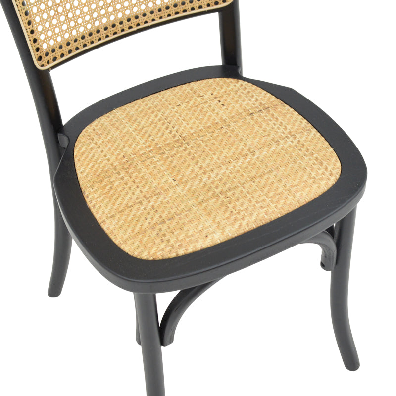 Chair Zozele pakoworld natural rattan pe-black toon wood 45x51x88cm