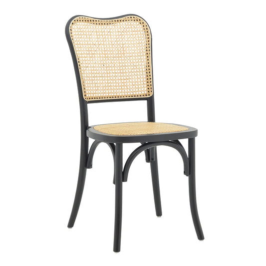 Chair Zozele pakoworld natural rattan pe-black toon wood 45x51x88cm