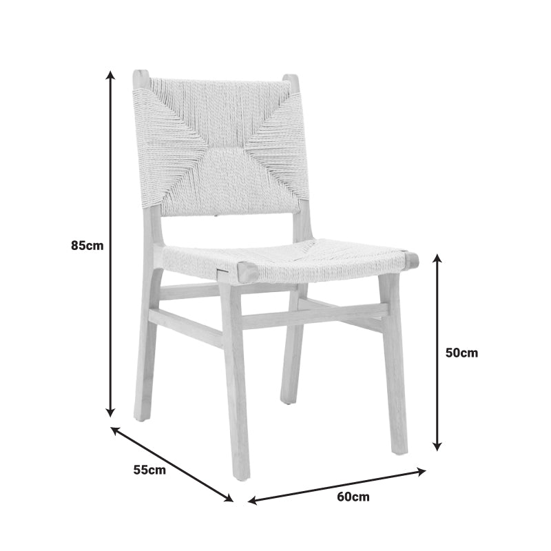 Arten pakoworld chair rope-rubberwood in natural color 60x55x85cm