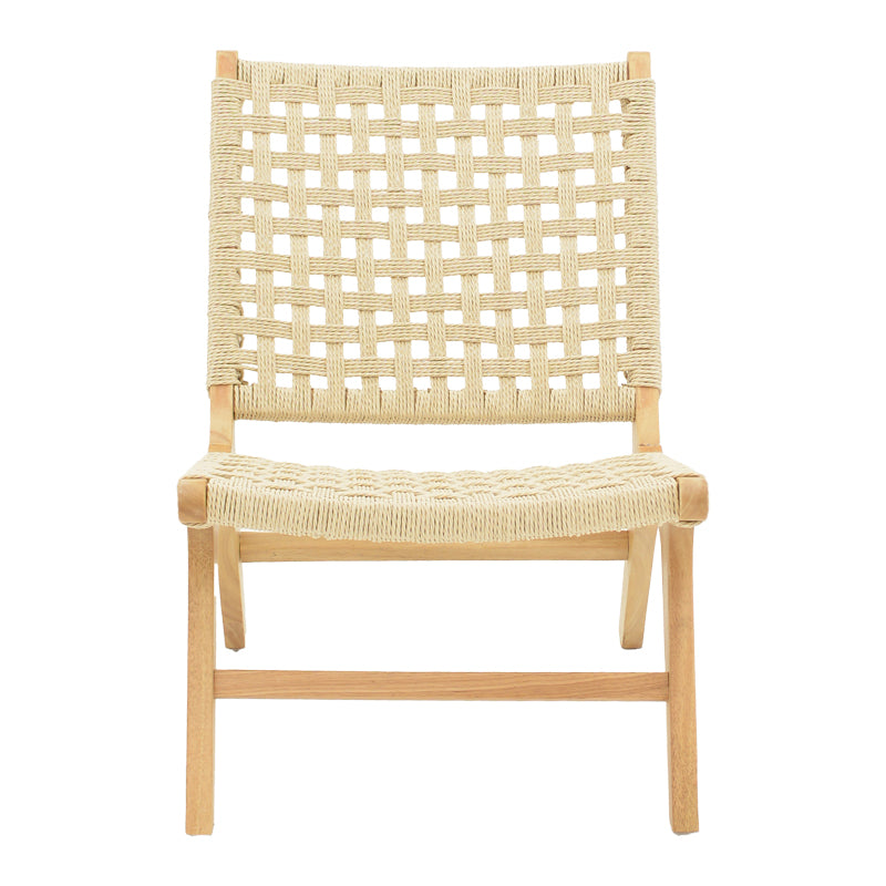 Polisin pakoworld armchair rope-rubberwood in natural color 55x80x77cm