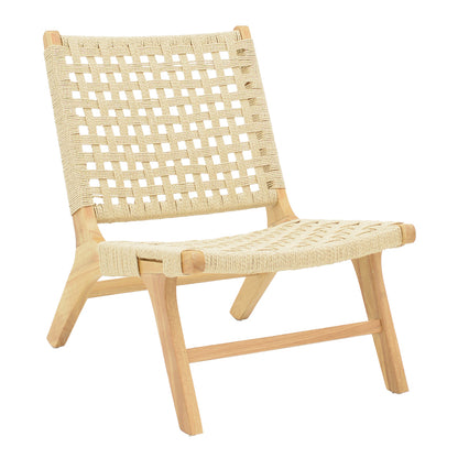 Polisin pakoworld armchair rope-rubberwood in natural color 55x80x77cm