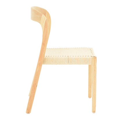 Tavrine chair pakoworld rope-rubberwood in natural color 47x59x78cm