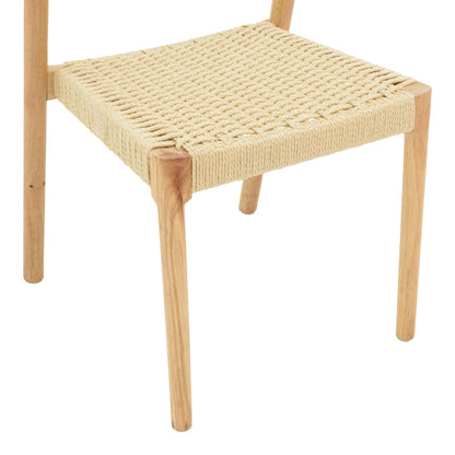 Tavrine chair pakoworld rope-rubberwood in natural color 47x59x78cm