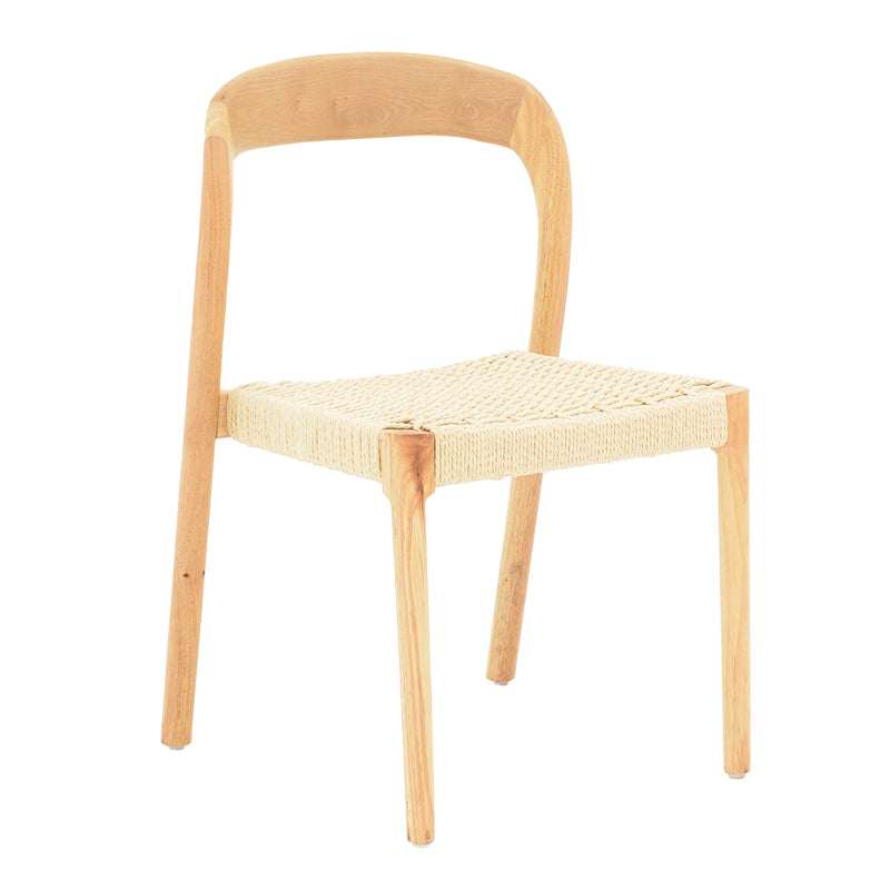 Tavrine chair pakoworld rope-rubberwood in natural color 47x59x78cm