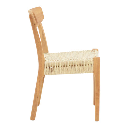 Eaprine chair natural rope-rubberwood 49x53x77cm