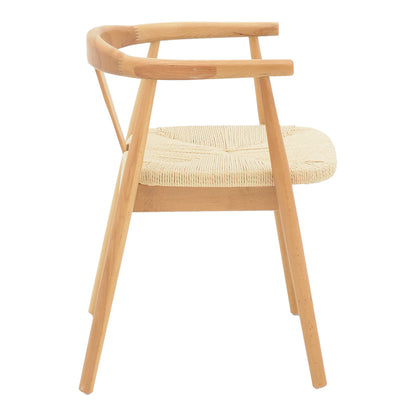 Gernine chair pakoworld solid beech wood and rope in natural shade 56x49x73cm