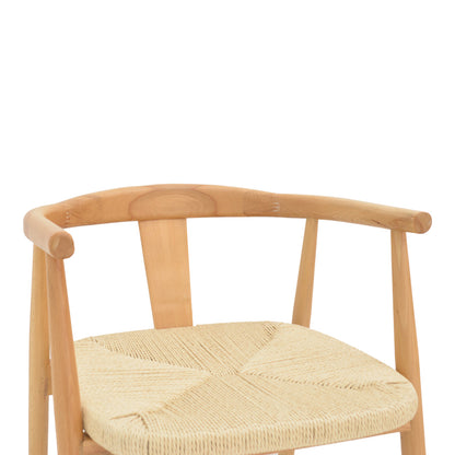 Gernine armchair solid beech wood and rope in natural shade 56x49x73cm