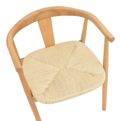 Gernine armchair solid beech wood and rope in natural shade 56x49x73cm