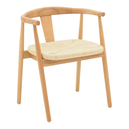 Gernine chair pakoworld solid beech wood and rope in natural shade 56x49x73cm