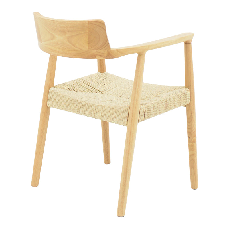 Jojene rubberwood and rope armchair in natural shade 58x54x79cm