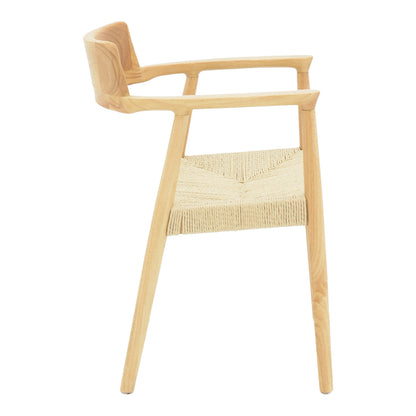 Jojene rubberwood and rope armchair in natural shade 58x54x79cm