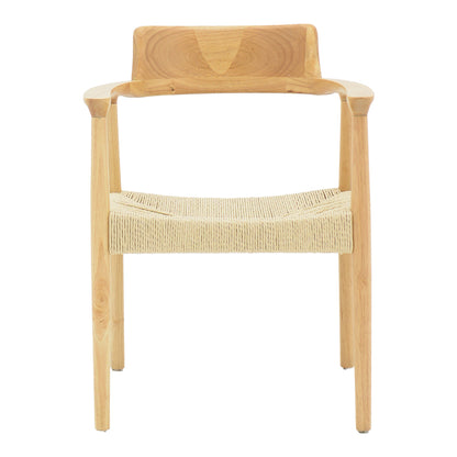 Jojene rubberwood and rope armchair in natural shade 58x54x79cm
