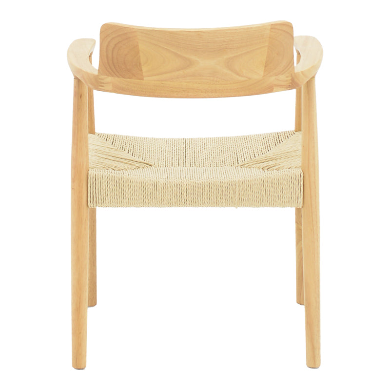 Jojene rubberwood and rope armchair in natural shade 58x54x79cm