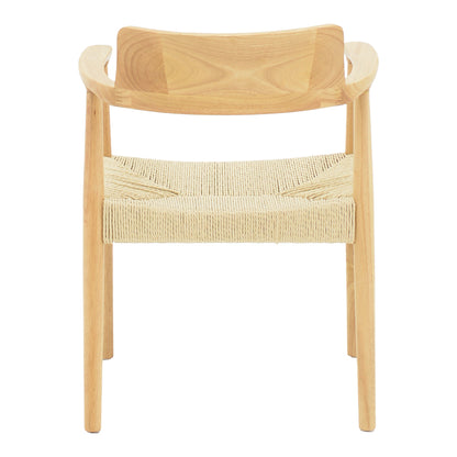 Jojene rubberwood and rope armchair in natural shade 58x54x79cm