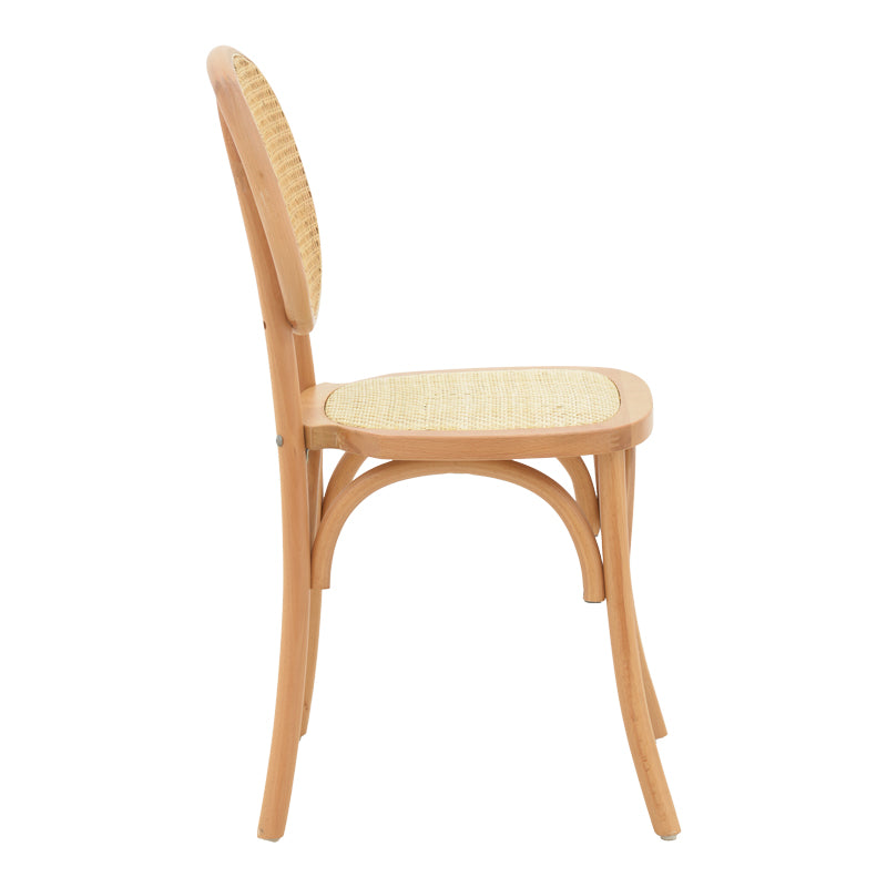 Zoel pakoworld chair beech wood and rattan in natural shade 45x52x82cm