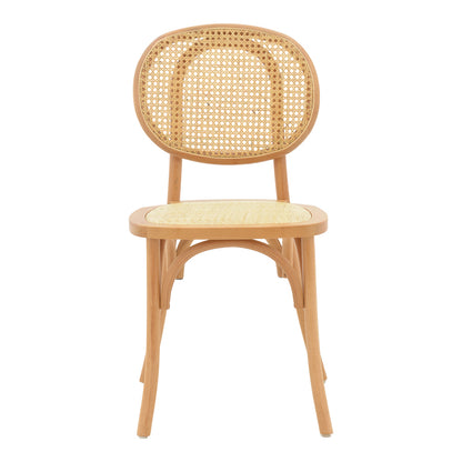 Zoel pakoworld chair beech wood and rattan in natural shade 45x52x82cm