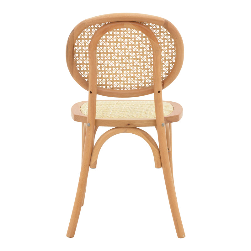 Zoel pakoworld chair beech wood and rattan in natural shade 45x52x82cm