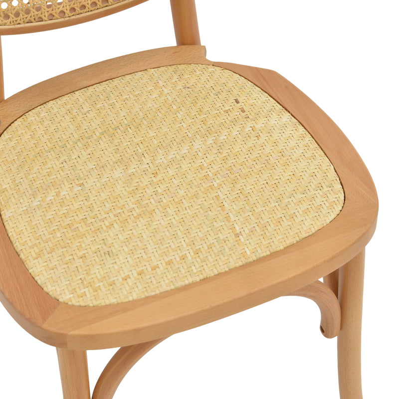 Zoel pakoworld chair beech wood and rattan in natural shade 45x52x82cm