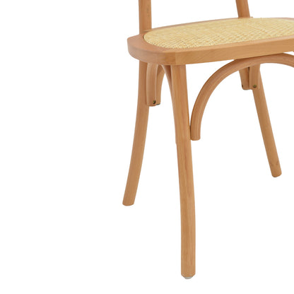Zoel pakoworld chair beech wood and rattan in natural shade 45x52x82cm