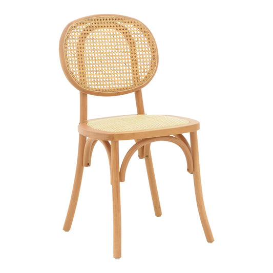 Zoel pakoworld chair beech wood and rattan in natural shade 45x52x82cm