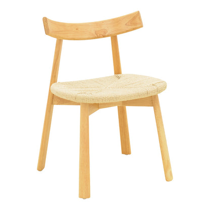 Clareta chair rubberwood-rope in natural shade 53x55x79cm