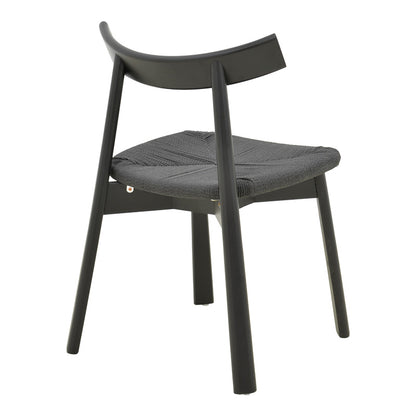 Clareta chair rubberwood-rope in black shade 53x55x79cm
