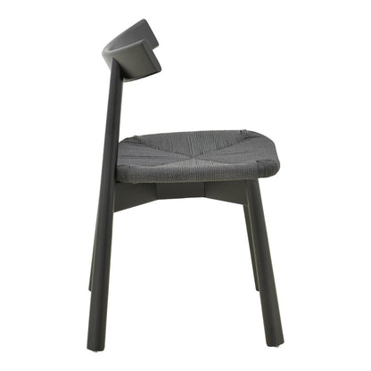 Clareta chair rubberwood-rope in black shade 53x55x79cm