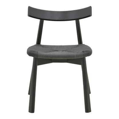Clareta chair rubberwood-rope in black shade 53x55x79cm