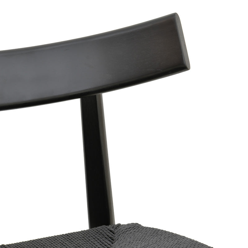 Clareta chair rubberwood-rope in black shade 53x55x79cm