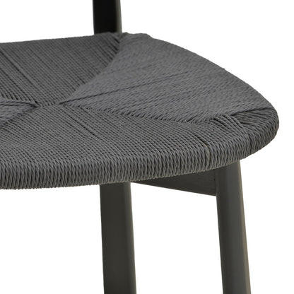 Clareta chair rubberwood-rope in black shade 53x55x79cm